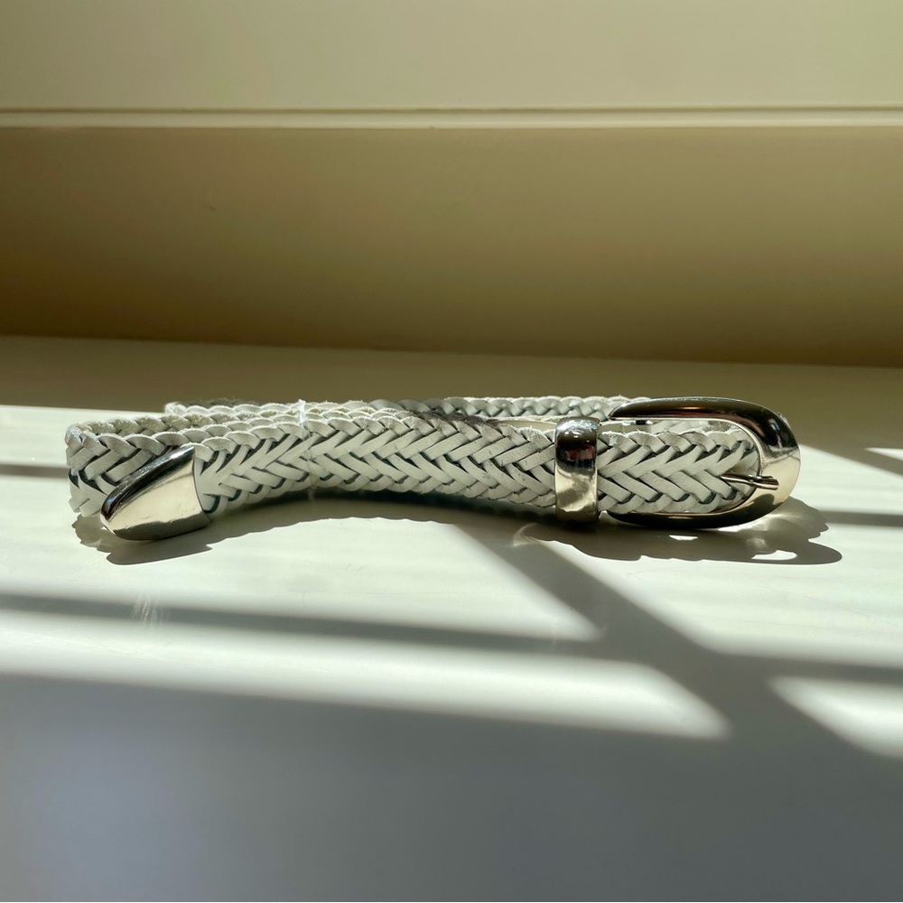 Vintage 90s Capezio Genuine Leather Made in Argentina Tipped Woven Belt